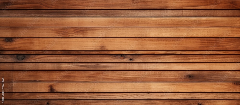 Fototapeta premium A detailed view of weathered wood planks against a brown backdrop, showcasing the texture and natural beauty of the material.
