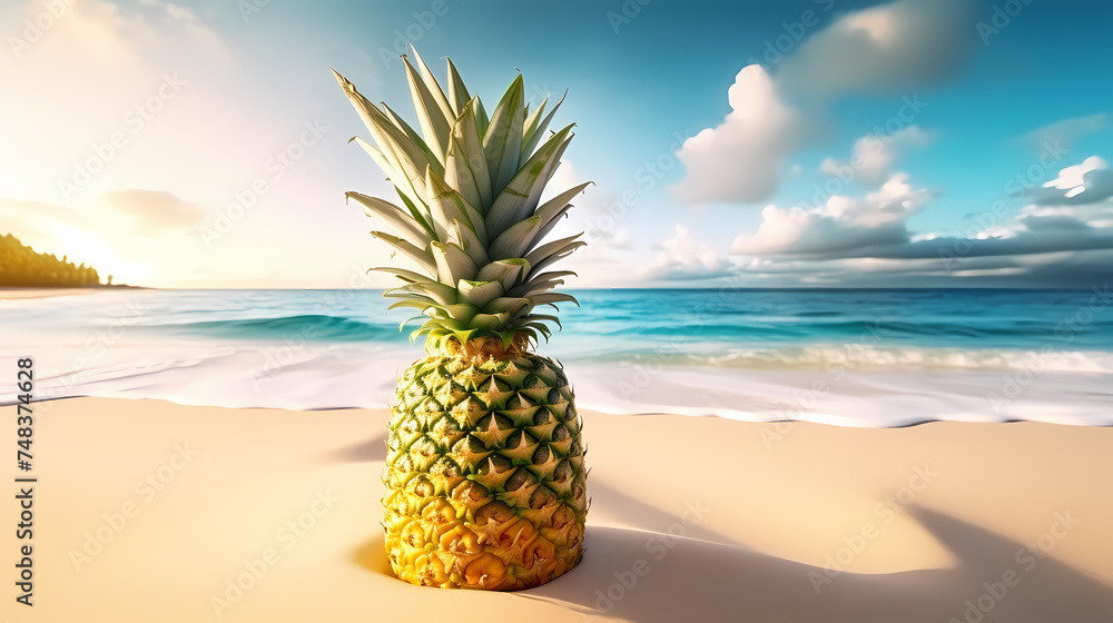 Close up of pineapple on background, healthy eating Close up of pineapple on background, healthy eating