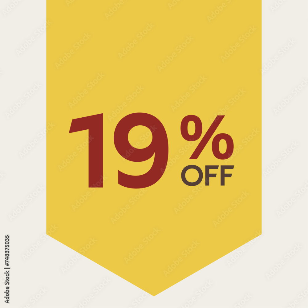 19% discount label. for sale. promotion. special offer promotion. discount percentage. vector flat design. nineteen percent 19% discount label. for sale. promotion. special offer promotion. discount percentage. vector flat design. nineteen percent