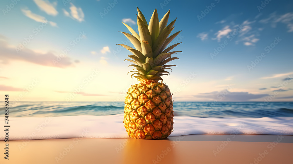 Pineapple displayed under natural sunlight Pineapple displayed under natural sunlight