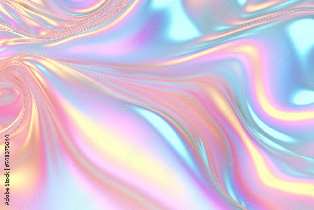 Iridescent holographic abstract crazy texture. Hologram swirly and wavy background in pastel colors Iridescent holographic abstract crazy texture. Hologram swirly and wavy background in pastel colors