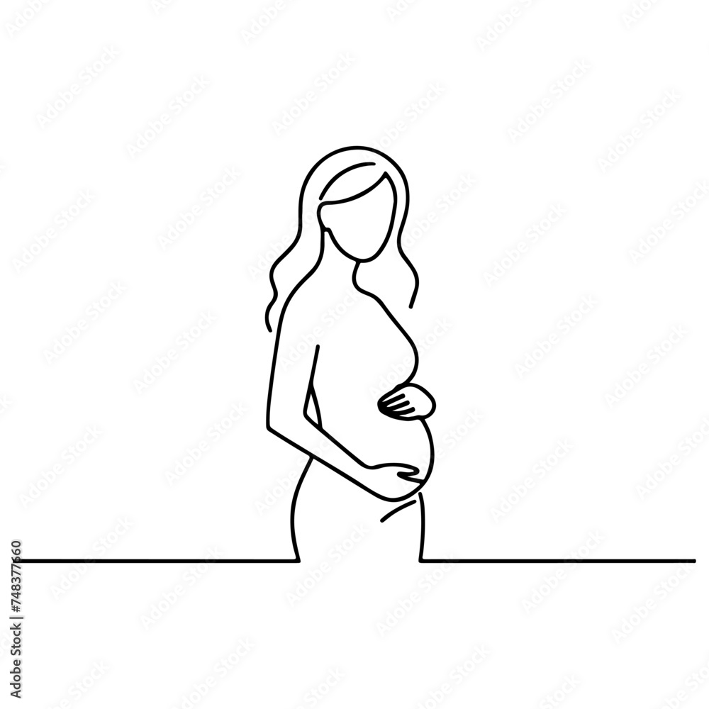 single continuous black line art drawing linear art medicine health care pregnancy healthy with pregnant food doodle vector illustration single continuous black line art drawing linear art medicine health care pregnancy healthy with pregnant food doodle vector illustration