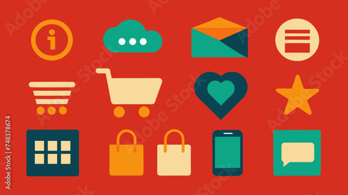 Icon Set Basic Shop. Shopping store logo. Online Shop Logo Design. Marketplace vector icon. online sme shop or store symbol in black color. small business outlet sign for apps. Vector illustration