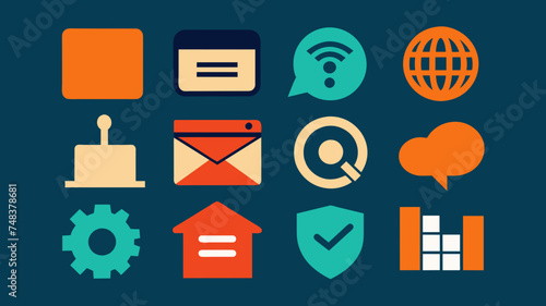 Icon Set Basic Shop. Shopping store logo. Online Shop Logo Design. Marketplace vector icon. online sme shop or store symbol in black color. small business outlet sign for apps. Vector illustration