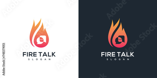 talking fire logo vector icon.