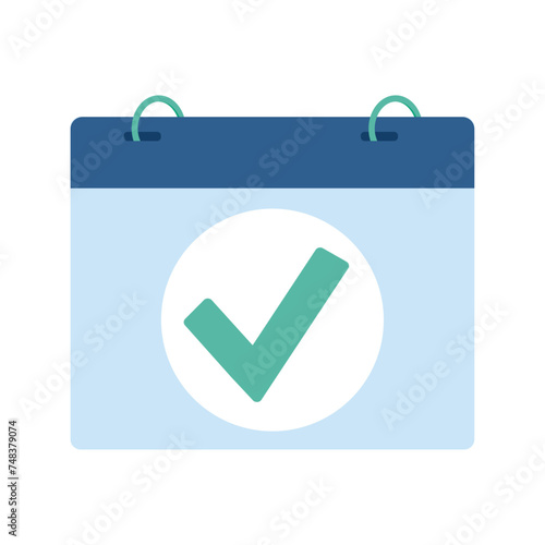 Appointment confirmation, illustration icon. Flat vector graphic for confirming calendar schedule or booking. 