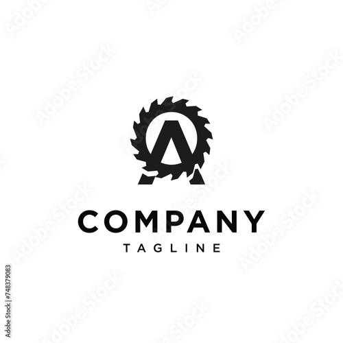 Letter A Saw Logo icon vector eps