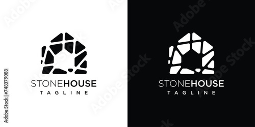 stone house logo vector icon illustration.