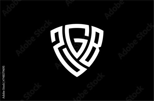 ZGB creative letter shield logo design vector icon illustration photo