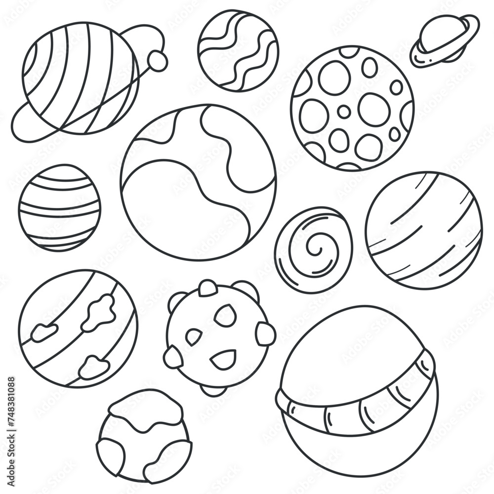 Planets pattern backgroundHand Draw Vector illustration Planets pattern backgroundHand Draw Vector illustration