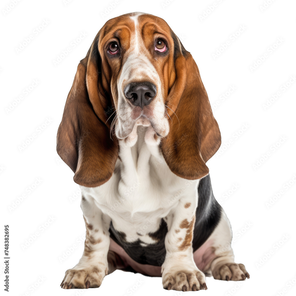 Basset Hound dog isolated on transparent background, element remove background, element for design