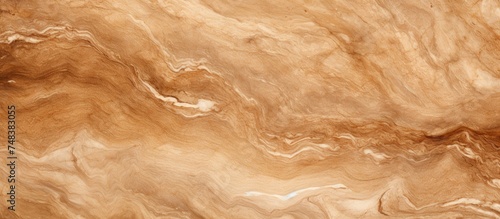 This close-up view showcases the intricate patterns and textures found on the surface of the planet. The natural travertine stone texture features shades of marble brown, photo