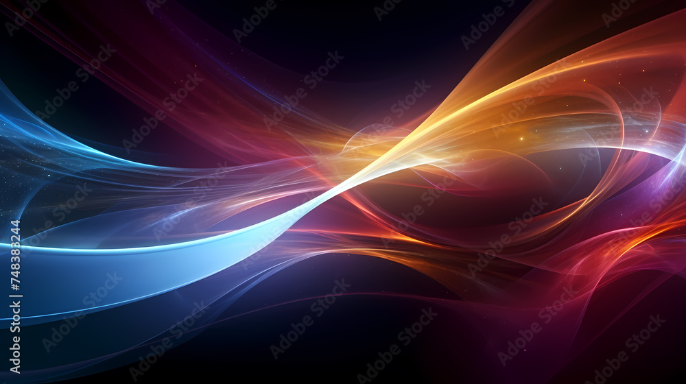 Naklejka premium Quantum entanglement concept with particles and energy flow, entangled particles 3D rendering