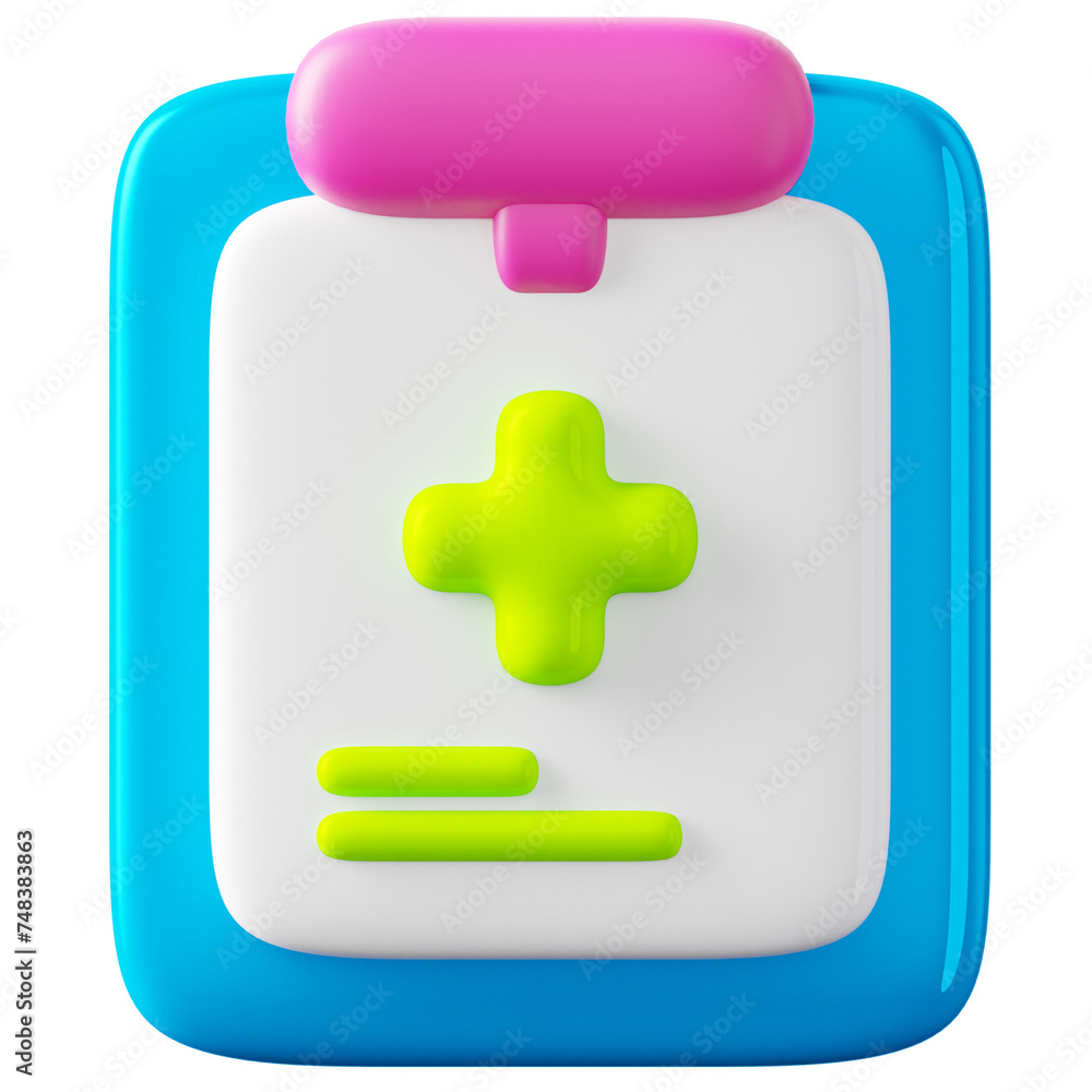 3D Icon Medical Report Illustration 3D Icon Medical Report Illustration