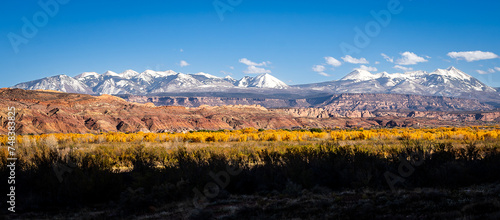 La Sal Mountains Panorama, Moab, Utah, USA