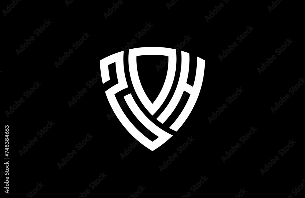 ZOH creative letter shield logo design vector icon illustration ZOH creative letter shield logo design vector icon illustration