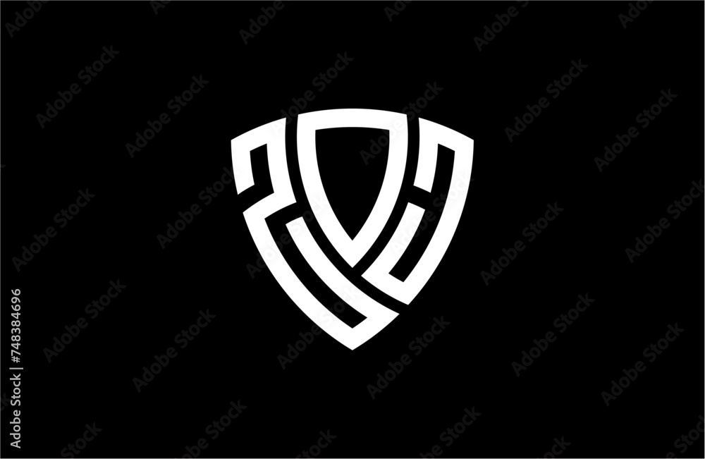 ZOJ creative letter shield logo design vector icon illustration ZOJ creative letter shield logo design vector icon illustration