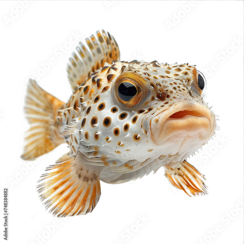 puffer fish isolated on transparent background, element remove background, element for design