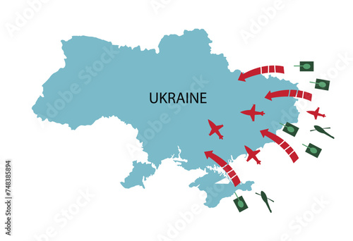 Invasion of Ukraine. Editable Clip Art.