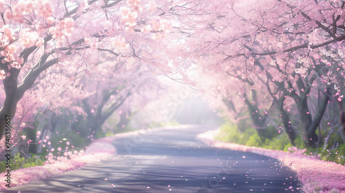 美しい桜並木通り photo