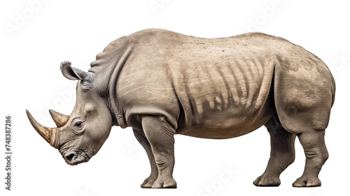 white rhinoceros is standing isolated on transparent background  element remove background  element for design