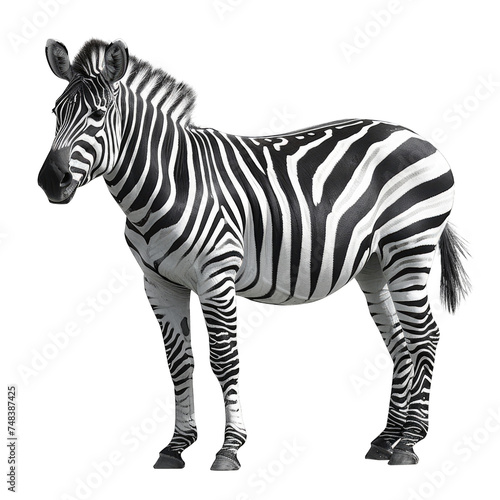 Zebra is standing isolated on transparent background  element remove background  element for design