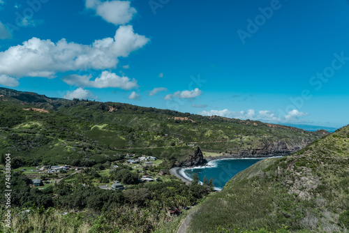 Kahakuloa is an area on the north side of West Maui, Hawaii.  It is home to the community of Kahakuloa Village, Kahekili Hwy, Wailuku, Maui Hawaii. photo