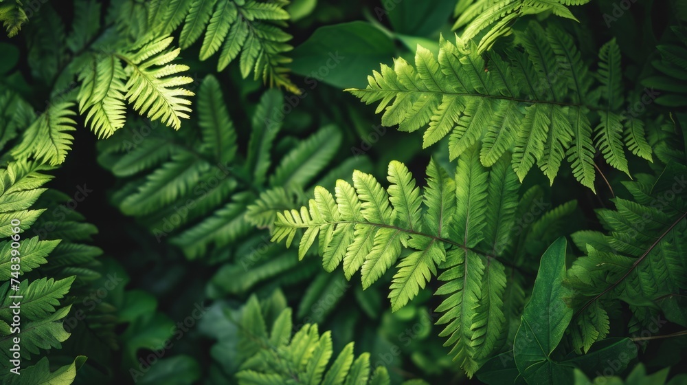 Green leaves of tree ferns generative ai Green leaves of tree ferns generative ai