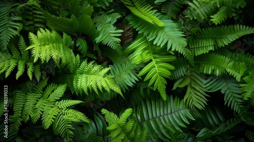 Green leaves of tree ferns generative ai