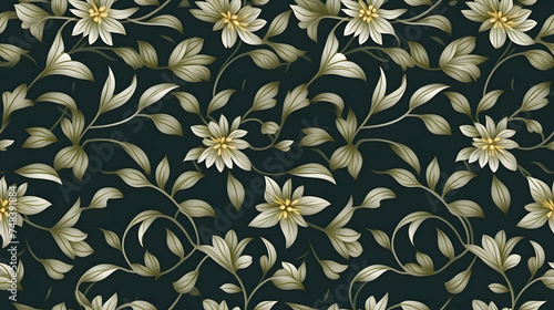 Green gold luxury modern abstract seamless background. Tile leaves for the wall.