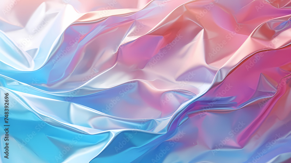 Fototapeta premium Crumpled aluminum foil surface, abstract metal background