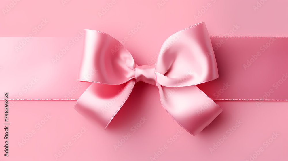 Ribbon on pastel background top view, gift ribbon Ribbon on pastel background top view, gift ribbon