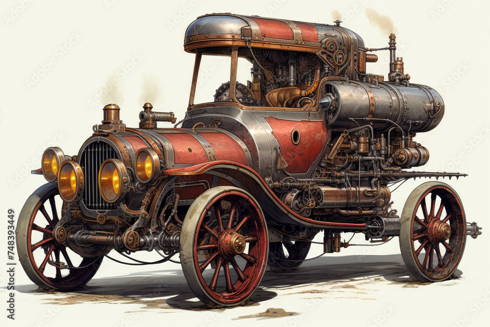Steampunk Vehicle Illustration Collection