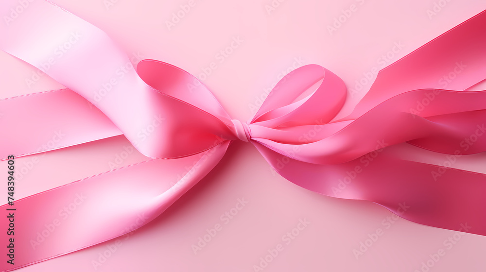 Ribbon on pastel background top view, gift ribbon Ribbon on pastel background top view, gift ribbon