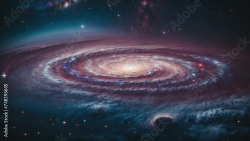 The spiral galaxy in space. Generative AI.