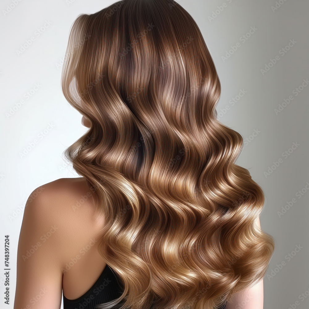 Naklejka premium Haircare, Beauty, Hairstyle, Shiny, glossy, Salon. Haircolor