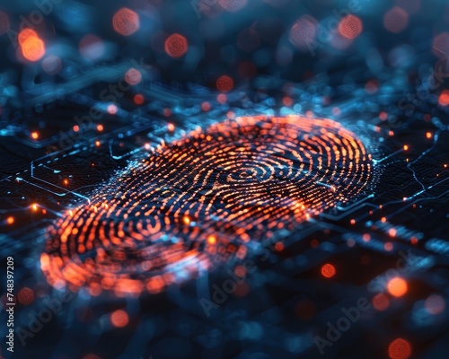 Close-up of a fingerprint scanner, emphasizing security in the digital age