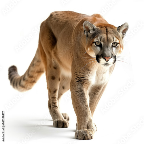  Puma concolor in front of a white background