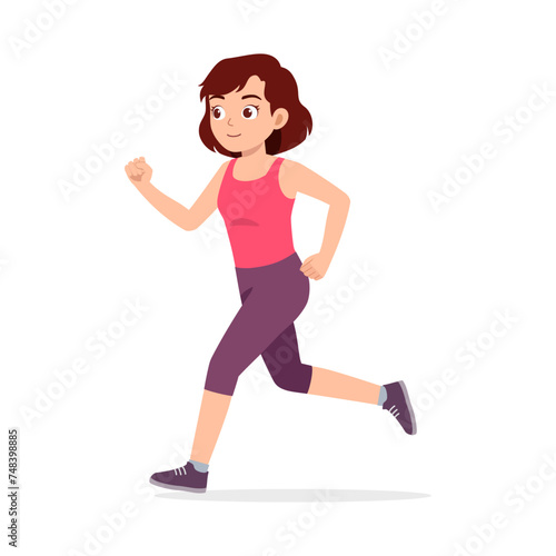 Fototapeta Naklejka Na Ścianę i Meble -  happy young sporty woman running