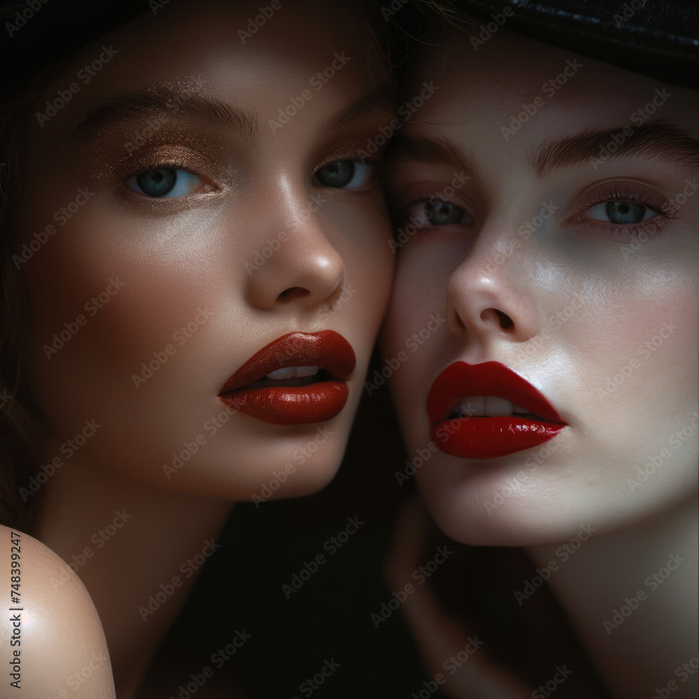 Beauty, Makeup Advertising , Skincare, close up Lips, Lipstick , website advertising banner for skincare, Magazine beauty editorial, Moisturizer , Eyeliner, foundation, 