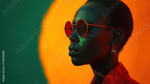 dark orange and green colors for fashion fashion, in the style of gabriel isak, virtual reality, spherical sculptures, sacha goldberger, willem claesz. heda, intense shadows, dynamic colo