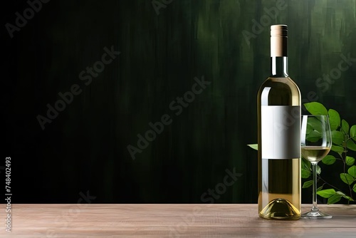 a bottle of wine and a glass on a table