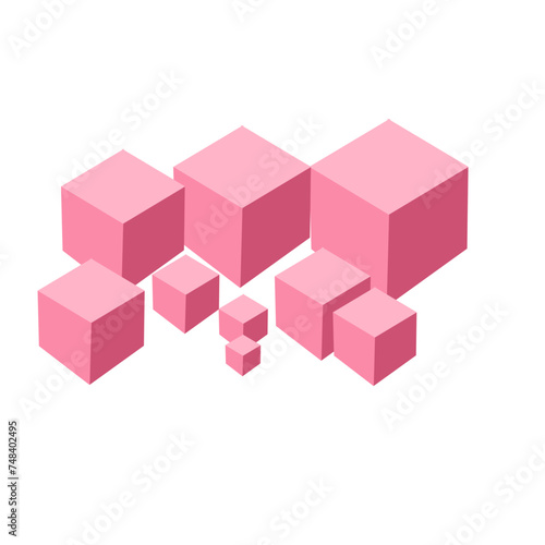 Pink tower Montessori material Illustration 