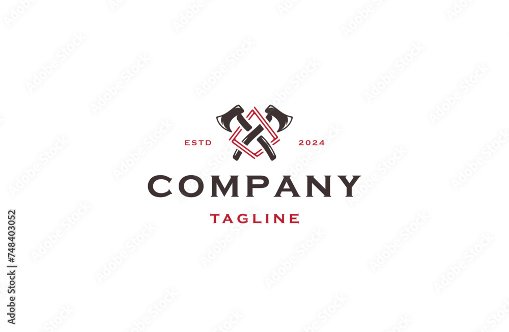 Viking warrior axe logo template flat vector Viking warrior axe logo template flat vector
