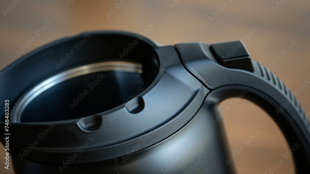 The curved shape of an electric can or ergonomically designed for comfortable grip and control. The curved shape of an electric can or ergonomically designed for comfortable grip and control.