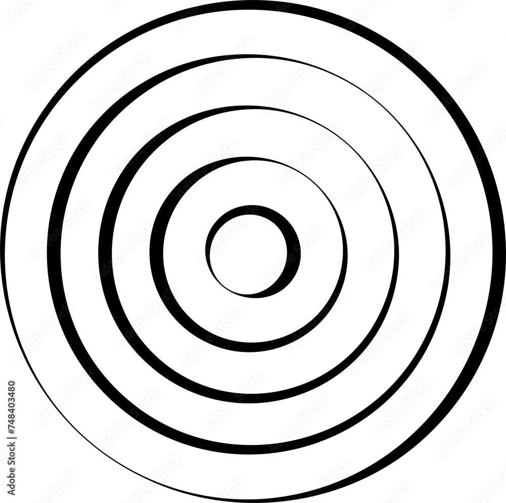 Naklejka premium Circle concentric pattern. Geometric vortex ring shape