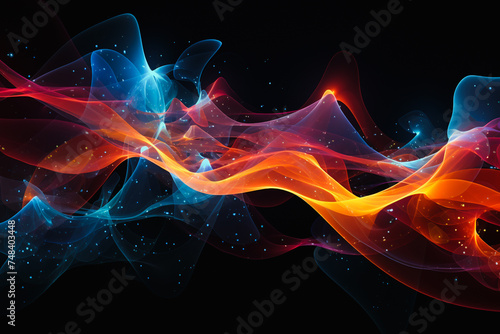 Abstract digital background electromagnetic wave background Abstract digital wave background information technology background The background is the background. gradient wave digital wave banner Abstr photo