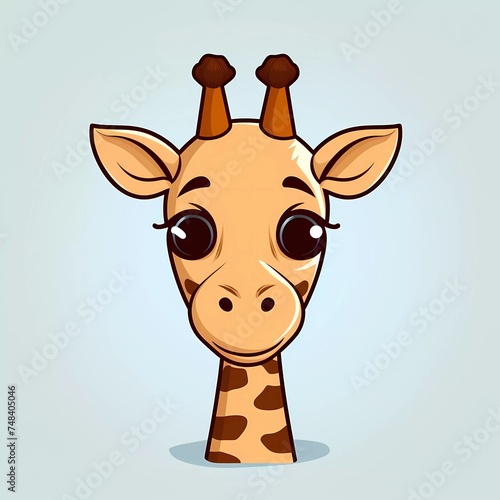 Hand drawn vector illustration of a cute giraffe head character. with a minimalist background. generative ai