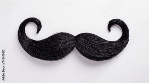 black  mustache over white background  photo