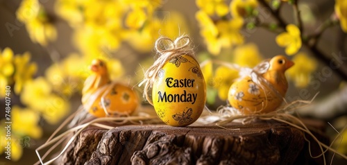 Easter monday with jesus christ: celebrating faith, renewal, and joy in the risen Savior's love, a day of Christian worship, tradition, and festive spirituality for family and believers alike. photo